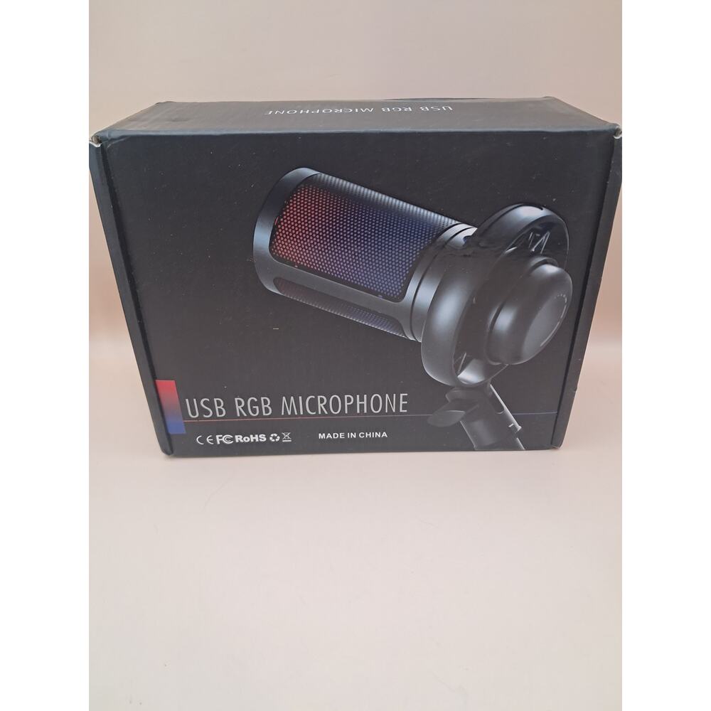 USB RGB Microphone with stand white